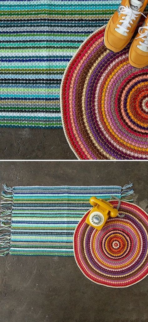 Beautiful Comfortable Crochet Rugs - Pattern Center Crochet Rug Patterns Free Rectangle, Worsted Weight Yarn Patterns, Raverly Patterns, Easy Crochet Rug Patterns, Crocheted Ornaments, Crocheted Rugs, Crochet Bathroom, Crochet Rug Patterns Free, Rugs Pattern