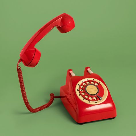 Red retro rotary phone mockup on a sage green background | premium image by rawpixel.com / KUTTHALEEYO Vintage Rotary Phone, Retro Phone Photoshoot, Telephone Aesthetic Retro, Phone Vintage Aesthetic, Rotary Phone Aesthetic, Phone Graphic Design, Green Retro Aesthetic, Red Rotary Phone, Retro Moodboard