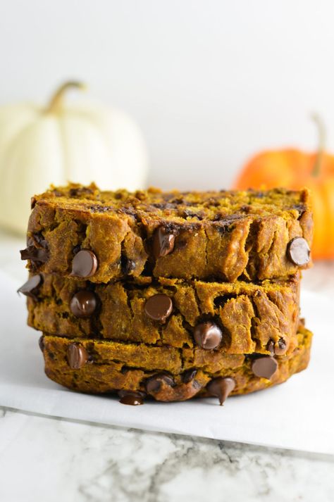 Pumpkin Banana Chocolate Chip Bread | A Taste of Madness Pumpkin Zucchini Bread, Chocolate Chip Bread Recipe, Pumpkin Zucchini, Starbucks Pumpkin Bread, Healthy Pumpkin Bread, Pumpkin Recipes Healthy, Chocolate Chip Bread, Pumpkin Chocolate Chip Bread, Spiced Chocolate