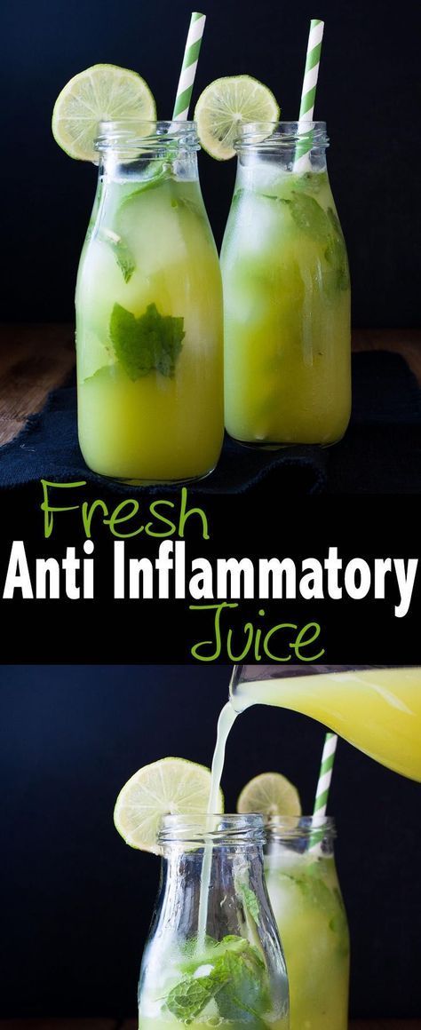 Anti-inflammatory Sommer Mad, Veggie Juice, Lemon Detox, Detox Juice Recipes, Diet Drinks, Inflammatory Foods, Healthy Detox, Natural Detox, Fruit Infused