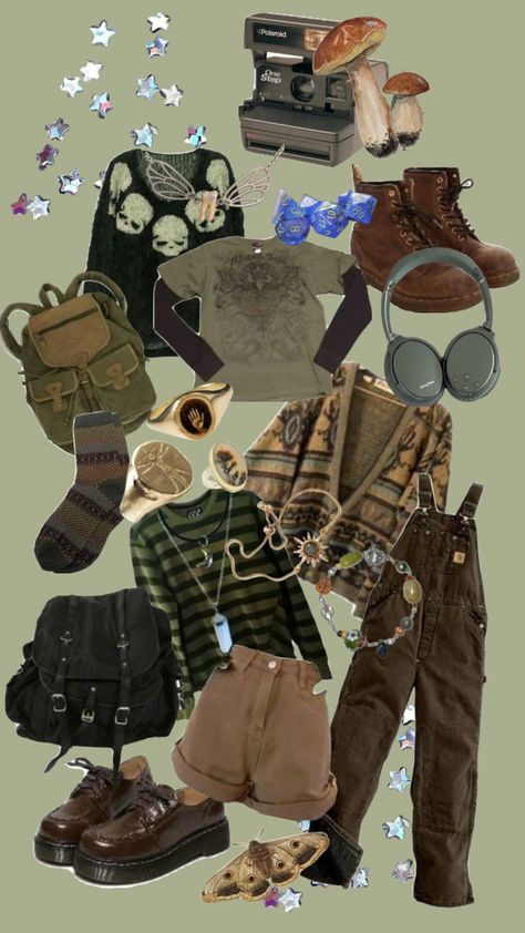 goblin core moment Goblin Core Outfit, Goblincore Outfits, Goblincore Aesthetic, Silly Clothes, Moda Aesthetic, Goblin Core, Alt Outfits, Estilo Grunge, Earthy Outfits