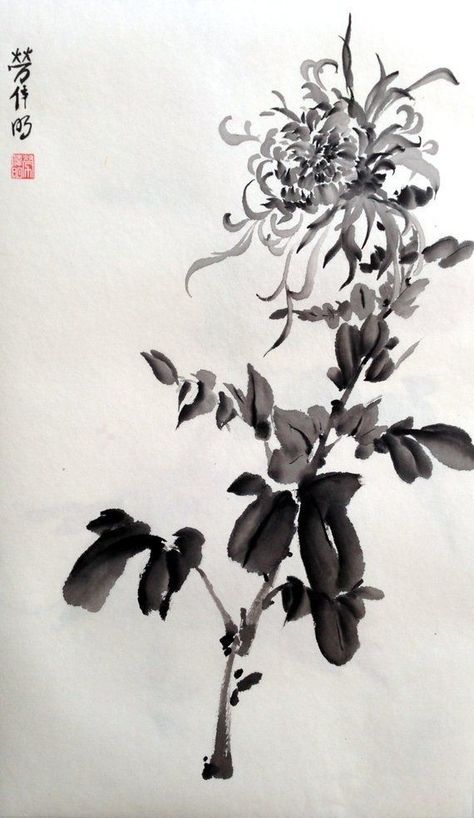 Japanese Brush Painting, Chinese Flower Painting, Chinese Ink Art, Chinese Ink Painting, Japanese Ink Painting, Chinese Artwork, Sumi E Painting, Ink Wash Painting, Japanese Art Prints