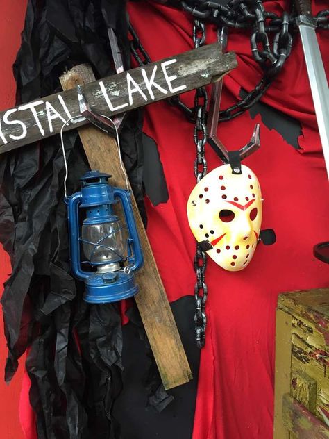 Slasher Decorations, Slasher Movie Halloween Party, Nightmare On Elm Street Party Decorations, Horror Movie Themed Party Decorations, 80s Horror Party, 80s Slasher Party, Slasher Movie Party, Scary Movie Theme Party, Friday The 13th Party Ideas Decoration