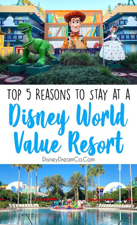 Top 5 reasons to stay at Disney World Value Resorts! There is so much to these awesome resorts! You will want to stay here on your next trip. #disney #disneyworld #wdw #waltdisneyworld #disneyparks #disneyreosrt #review #value #valueresort Best Disney World Resorts, Disney Value Resorts, Disney World Guide, Travel Tips And Tricks, Disney World Secrets, Reasons To Stay, Disney On A Budget, Disney World Planning Guide, Disney World Rides