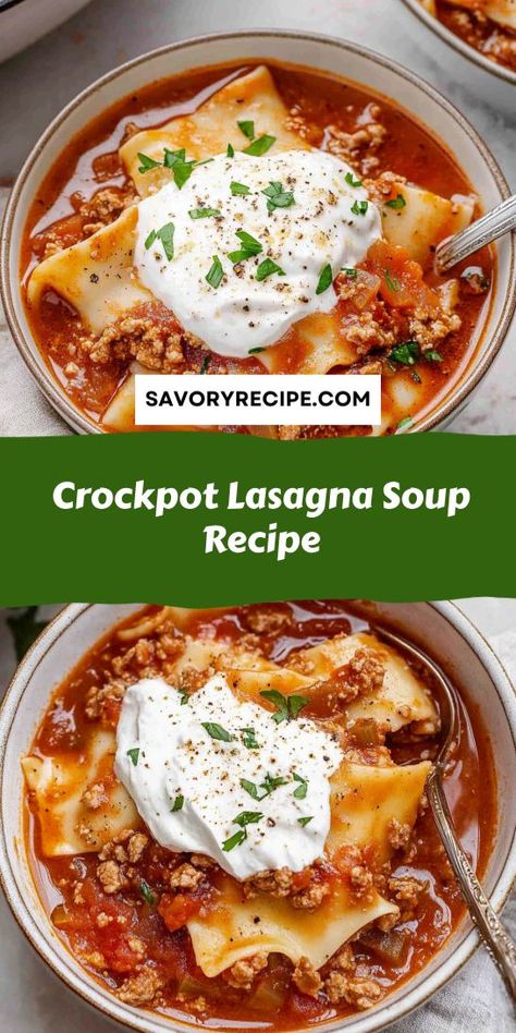 Looking for a delicious way to switch up your ground beef recipes? This Crockpot Lasagna Soup Recipe offers a warm, satisfying bowl of goodness that's perfect for any occasion. Make sure to save this recipe for a quick and tasty weeknight dinner option! Easy Crockpot Lasagna Soup, Easy Crockpot Lasagna, Crockpot Lasagna Soup Recipe, Crockpot Lasagna Easy, Lasagna Soup Crockpot, Slow Cooker Lasagna Soup, Easy Crockpot Soup, Easy Lasagna Soup, Lasagna Soup Recipe