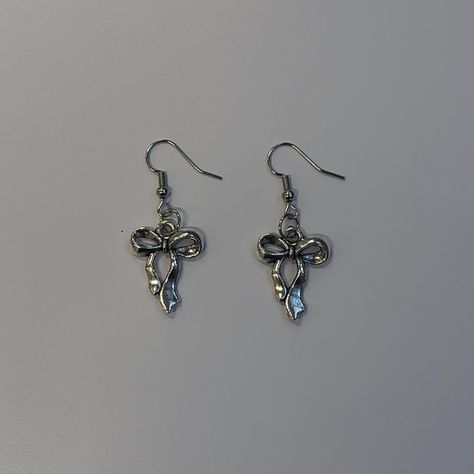 silver coquette earrings #earring #coquette... - Depop Coquette Accessories, Coquette Depop, Coquette Earrings, Dark Coquette, Dark Aesthetic, Silver Earrings, Silver Jewelry, Silver, Quick Saves