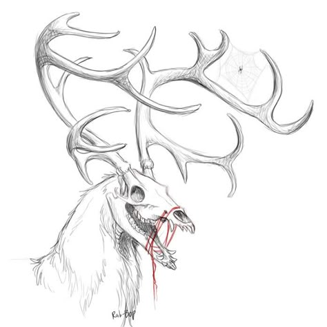 Concept 5: Skull Mask | The Endless Forest Deer Skull Reference, Creepy Deer, Deer Skull Mask, Deer Monster, Deer Skull Drawing, Forest Mask, Forest Concept, Deer Skull Art, Creepy Drawings