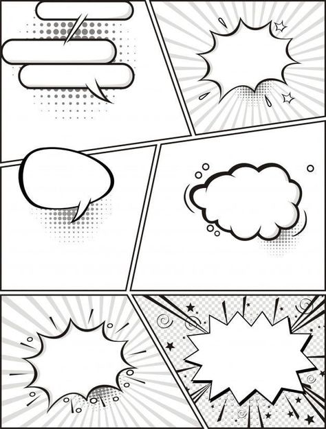 Example Of Comics, Comic Speech Bubbles, Comic Strip Template, Comic Template, Mathematics Art, Comic Book Template, Comic Bubble, Storyboard Template, Comic Book Layout