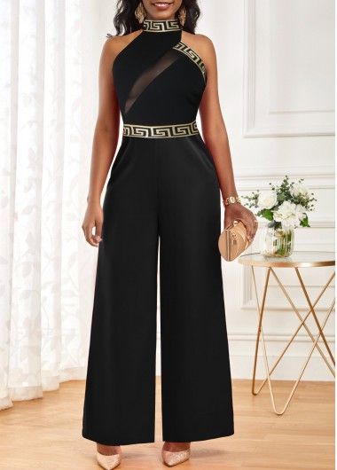 ROTITA Patchwork Black Square Neck Long Sleeve Dress | Rotita.com - USD $43.98 Simple Jumpsuit Outfit, Jumpsuits Styles, After 5 Attire, Jumpsuit Styles, African Head Dress, Fancy Jumpsuit, Summer Jumpsuits, Leg Of Mutton Sleeve, Outfits Dressy