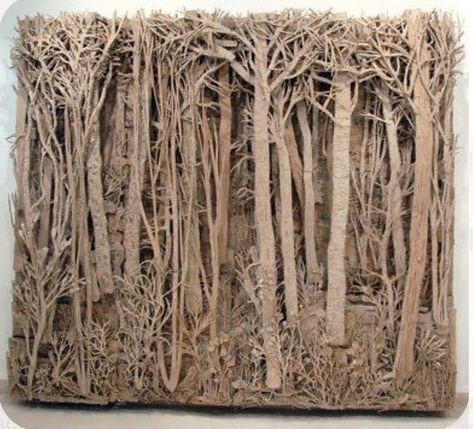 Cardboard Relief Scenes - ART IS LIFE Layered Cardboard Sculpture, Cardboard Layered Art, Make Cardboard Look Like Wood, Cardboard Forest, Cardboard Relief, Cardboard Book, Cardboard Art Sculpture, Nature Paris, Paper Forest