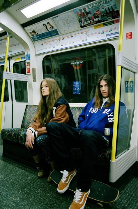 Skater Fashion Aesthetic, London On Film, London Film Photography, Underground Photoshoot, 90s Film Photography, Underground Illustration, London Underground Tube Map, Underground Fashion, Underground London