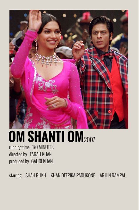 Om Shanti Om Movie, Bollywood Poster, Bollywood Wallpaper, Srk Movies, Vintage Bollywood Aesthetic, Bollywood Glamour, Bollywood Theme, Iconic Scenes, Movie Card