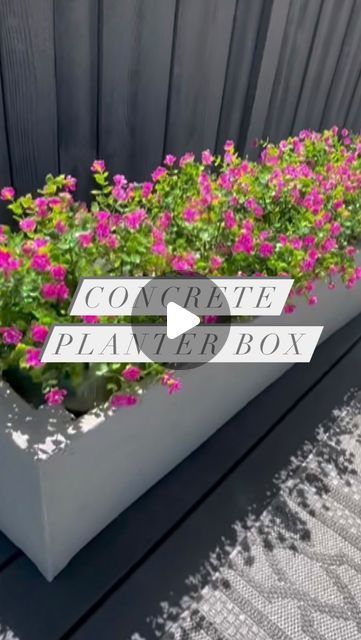 Kim Woodward | DIY & Home on Instagram: "Check out these easy to build faux cement planters 🌺. I love the look of cement planters but they are crazy expensive so I built my own. I already had the wood boxes from another project so decided to spruce them up with cement board and cement covering. After it dries I gave it a light sand. I didn’t want it too rough or too smooth just textured enough. I did also spray some waterproof cement sealer too for added protection. I have 5 more wooden boxes left and will be transforming them all with this method. ❤️Live how they turned out. 🌺🌺🌺🌺. #planter #planterbox #diyhousetohome #concreteplanter #concreteplanters #diygarden #landscapeinspiration #landscaping #flowers" Cylinder Block Planter, Concrete Planters Front Porch, Cement Planter Boxes, Building A Planter Box Easy Diy, Garden Cement Ideas, Diy Wooden Flower Boxes, How To Build Flower Boxes, Homemade Planter Boxes, Diy Rectangular Planter Boxes