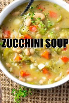 Zucchini Recipes Soups, Zuccinni Recipe Soup, Zucchini Bean Soup, Squash And Zucchini Soup Recipes, Soup With Zucchini And Squash, Zucchini White Bean, Vegan Zucchini Soup, Creamy Zucchini Soup, Summer Soup Recipes