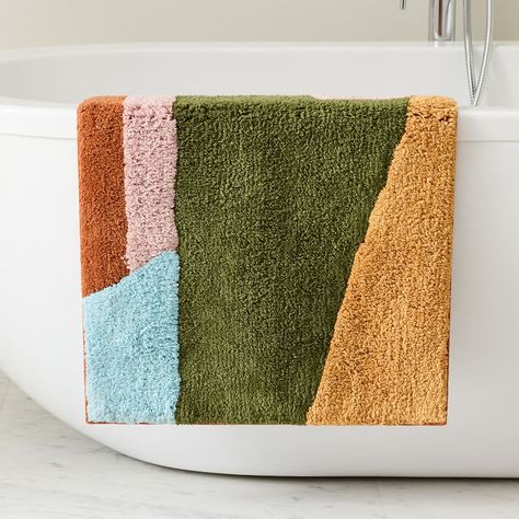 Modern Bath Mat, Cute Bath Mats, West Elm Kids, Cotton Bath Mats, Modern Baths, Key Details, Bathroom Mats, West Elm, Muted Colors