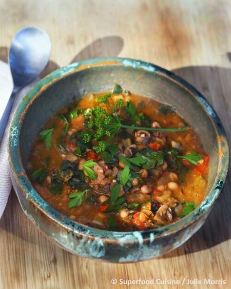 'Superfood Cuisine': Kale & Black-Eyed Pea Stew | Vegan Food | Living | PETA Vegan Food List, Native American Food, Black Eyed Pea, American Dishes, Vegan Meal Plans, Winter Soups, Black Eyed, Black Eyed Peas, Vegan Dishes