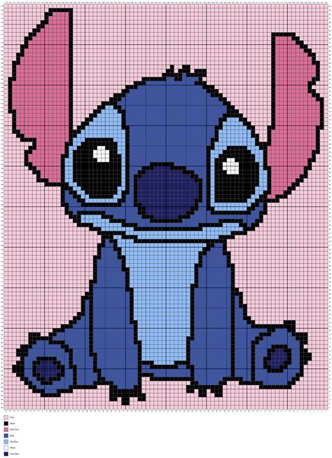 Free Stitch crochet blanket. C2C written pattern & Graph: Stitch from the movie Lilo & Stitch. Pattern from MagicYarnPixels.com Stiches Dessin, Crochet Stitch Disney, Crochet Tapestry Pattern Free, Pixel Art Stitch, Crochet Blanket C2c, Stitch Amigurumi, Crochet Graph Patterns, Crochet Mermaid Blanket, Crochet Pillow Patterns Free