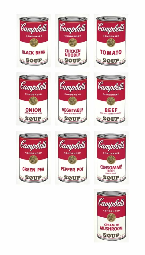 Campbell Soup Andy Warhol, Andy Warhol Campbells Soup Pop Art, Andy Warhol Wallpaper, Andy Warhol Tomato Soup, Campbell Soup Art, Andy Warhol Soup Cans, Warhol Soup, 1960 Art, Andy Warhol Artwork