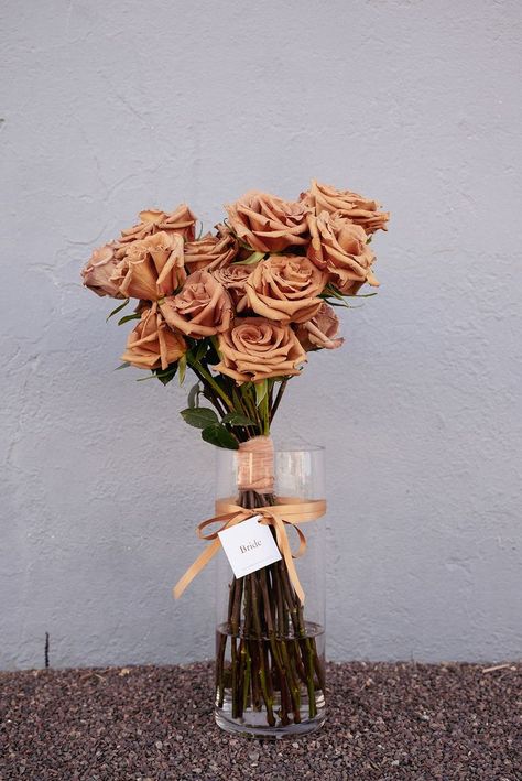 Long stem toffee Rose Bridal bouquet Long Stem Bridal Bouquet Simple, Toffee Roses Wedding Bouquet, Toffee Rose Bouquet, Long Stem Rose Bouquet, Simple Bridal Bouquet, Long Stem Bouquet, Toffee Rose, Bridal Bouquet Peach, Stem Bouquet