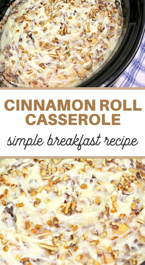 This is an easy recipe to make that is perfect for breakfast, brunch, or dessert. They are delicious! Cinnamon Roll Crockpot Casserole, Crockpot Cinnamon Roll Casserole, Cinnamon Roll Casserole Recipe, Crockpot Cinnamon Rolls, Leftover Breakfast, Meatball Recipes Crockpot, Slow Cooker Breakfast Casserole, Cinnamon Roll Casserole, Slow Cooker Breakfast