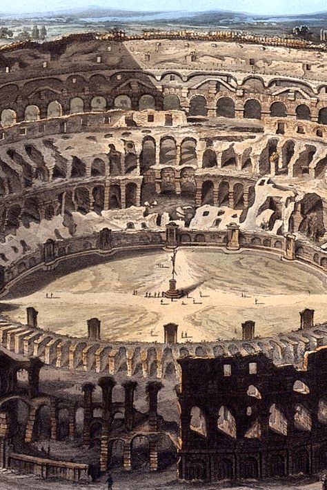 Roman Coliseum ~ Karen's Whimsy Ancient Rome Architecture, Goddess Of Egypt, Rome Architecture, Ancient Egyptian Architecture, Tiered Seating, Ancient Egypt Gods, Maya Art, Vintage History, Roman Gods