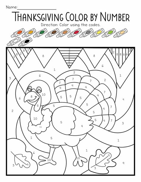 Thanksgiving Color by Number Coloring Pages (Free Printables) - 24hourfamily.com Thanksgiving Color By Number Free, Thanksgiving Color By Number, Color By Number Coloring Pages, Maths Colouring Sheets, Number Coloring Pages, Christmas Color By Number, Teaching Worksheets, Free Printable Thanksgiving, Thanksgiving Worksheets