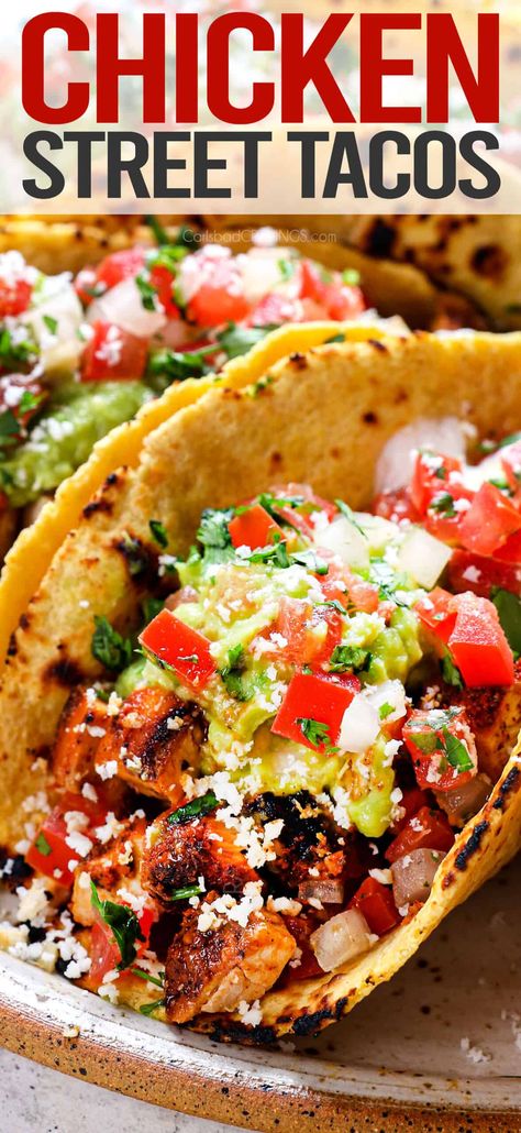 Easy Mexican Dishes With Chicken, The Best Chicken Tacos, Good For Large Groups, Taco Tuesday Recipes Chicken, Chicken Tenderloin Tacos, Street Corn Tacos Recipe, Chicken Thigh Taco Recipe, Chicken Tacos Stove Top, Griddle Tacos