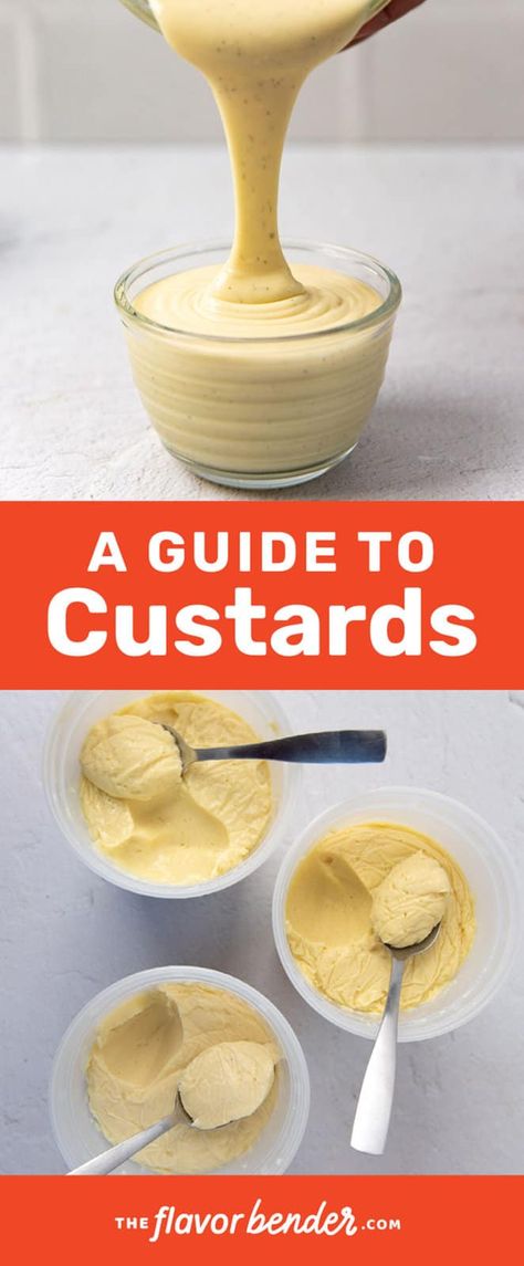 Different Types Of Custard, Cold Custard Recipe, How To Make Custard Pudding, Set Custard Recipe, Almond Custard Filling, Flavored Custard Recipe, Coconut Custard Filling, White Chocolate Custard, How To Make Custard Easy