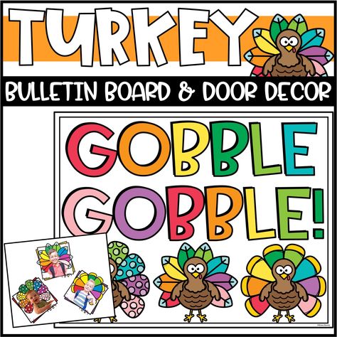 Are you looking for an easy to prep and adorable Thanksgiving bulletin board or door decor?! This fun, turkey bulletin board set has everything you need to quickly knock this off your lengthy to-do list. This is perfect for your November bulletin boards and classroom doors! ⭐ HERE'S WHAT'S INCLUDED: •Printable Bulletin Board Letters (B&W - print on colored paper to save ink)→"We are THANKFUL turkeys!"→"GOBBLE GOBBLE!" •Turkey Feather squares - (B&W and Colored Version included) customize them wi Thankful Classroom Door, Turkey Door Decorations, Thanksgiving Door Decor, November Door Decorations Classroom, Thanksgiving Door Decorations Classroom, Thanksgiving Classroom Door, Printable Bulletin Board Letters, Health Classroom, Thanksgiving Door Decorations