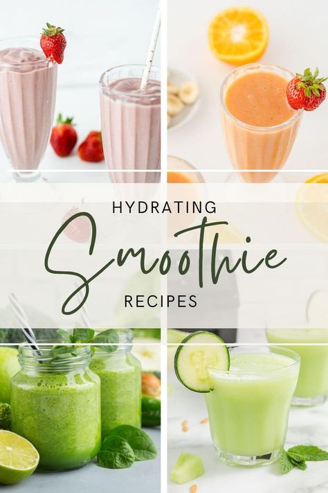 Discover the ultimate collection of summer hydrating smoothie recipes! Packed with fresh fruits, vegetables, and superfoods, these dairy-free smoothies are perfect for staying cool and hydrated all summer long. Whether you need a post-workout boost, a healthy breakfast, or a refreshing snack, these recipes have got you covered. Each smoothie is easy to make, delicious, and loaded with nutrients to keep you energized. Click through for step-by-step instructions, ingredient lists, and tips to cust Smoothies With Water Base, Hydration Smoothie Recipes, Water Based Smoothie Recipes, Hydrating Smoothie Recipes, Hydration Smoothies, Refreshing Summer Drinks Healthy, Fresh Fruit Smoothie Recipes, Healthy Summer Smoothies, Hydrating Smoothie