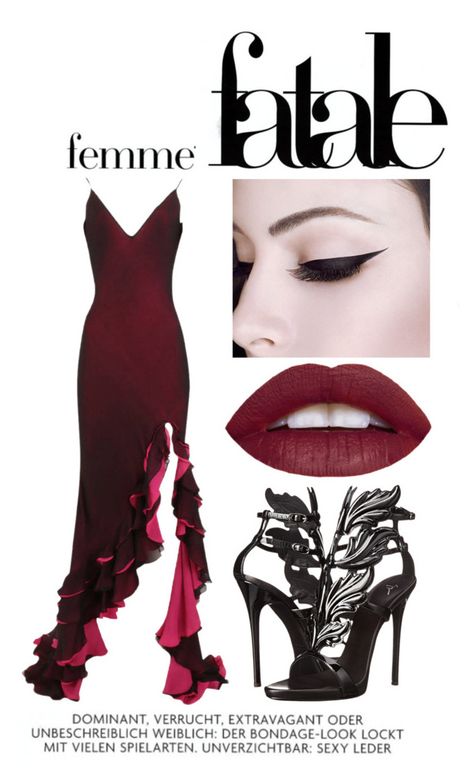 "Femme Fatale" by valkyriereign ❤ liked on Polyvore featuring Giuseppe Zanotti Femme Fetal, Fatale Aesthetic, Glossier Makeup, Badass Aesthetic, High Heels Sandals, Jessica Rabbit, Heels Sandals, Feminine Energy, Looks Style