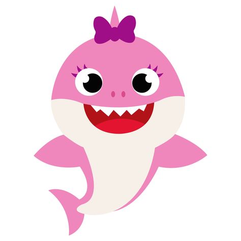 Baby Shark Png Images, Baby Shark Template, Baby Shark Art, Cumpleaños Baby Shark, Baby Shark Birthday Party Girl, Baby Shark Characters, Baby Shark Piñata, Baby Shark Rosa, Shark Printables