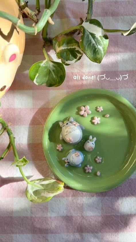 - Check more at https://howcandothis.com/diyideas/105952/ Clay At Home How To Make, Idea Of You, Totoro Air Dry Clay, Studio Ghibli Air Dry Clay Ideas, Ideas Clay Art, Idea With Clay, Cute Airdryclay Ideas, How To Make Ceramic Clay, Studio Ghibli Trinket Dish