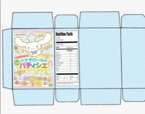 Paper Toys Template Cute, Sanrio Cereal Box Template, Paper Toys Template Anime, Cinnamoroll Crafts, Template Paperized, Papercraft Kawaii, Sanrio Printables, Templat Amplop, Templat Kotak