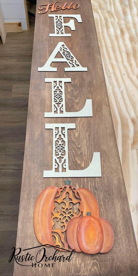 Porch Wood, Front Wall Design, Fall Wood Signs, Thanksgiving Signs, Front Porch Signs, Diy Porch, Fall Farmhouse, Wallpaper Walls Decor, Front Wall