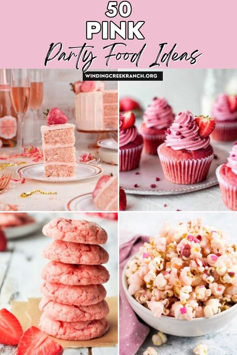 Pink isn't just a color; it's a statement. Whether you're throwing a baby shower, a birthday party, or a fun girls' night, choosing a pink theme will add some fun! And what makes a party truly memorable? The food, of course! I've gathered up 50 fabulous pink party food ideas that your guests will love! Pink Party Food Ideas, Pink Desserts Easy, Pink Party Food, White Party Foods, Girls Night In Food, Pink Party Foods, Cupcakes Pink, Pink Snacks, Pink Popcorn