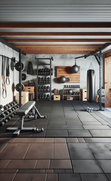 Garage Gym Design, Gym Shed, Spa Hammam, Small Home Gym Ideas, Home Gym Inspiration, Dream Home Gym, Small Home Gym, Home Gym Setup, Mini Gym