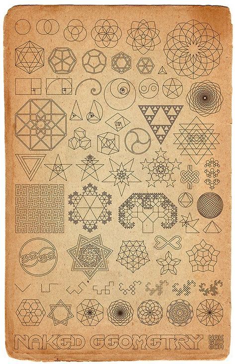 Sacred geometry of the Universe... Plenty of ideas here!! Tabel Periodik, Arte Occulta, Geometry Art, Geometric Art, Sacred Geometry, Blackwork, Triangles, Namaste, Different Types