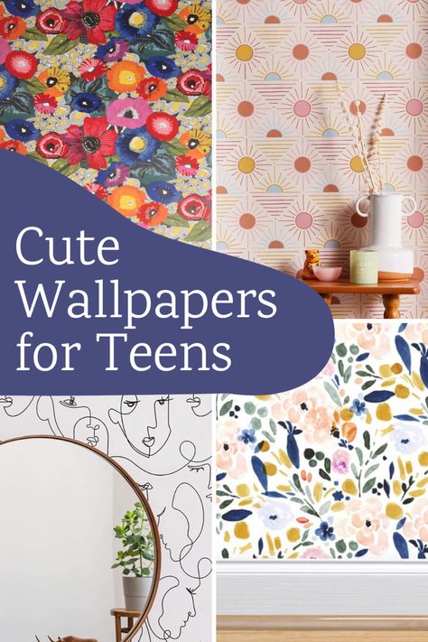 Wall Paper For Teen Girls Room, Teenage Wallpaper Bedroom, Teen Room Wallpaper Accent Wall, Teen Peel And Stick Wallpaper, Teenage Girl Wallpaper Bedroom, Teen Girl Bedrooms Wallpaper, Teen Bathroom Wallpaper, Teen Girl Room Wallpaper, Teen Wallpaper Bedroom