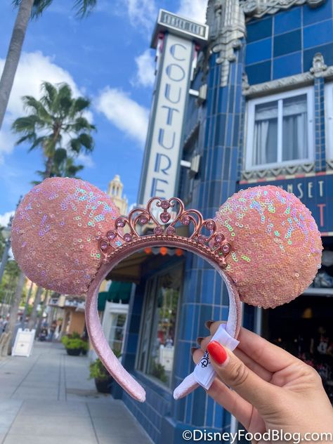 Minnie Ears Aesthetic, Princess Disney Ears, Disney Ears Aesthetic, Custom Mickey Ears, Disney Castle Nails, Pink Disney Ears, Cute Disney Ears, Disney Princess Ears, Disney World Ears