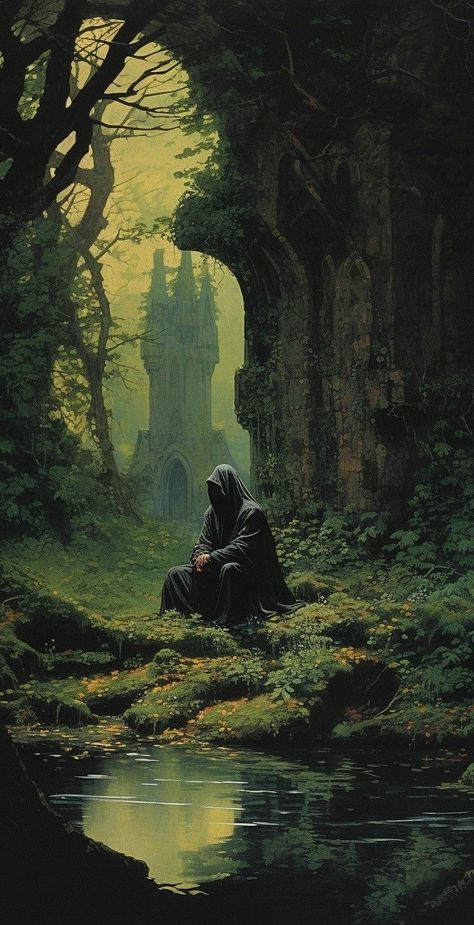 Medieval Aesthetic, Dark Fantasy Artwork, Dark Souls Art, Fantasy Forest, Fantasy Fiction, Fantasy Paintings, Fantasy Aesthetic, High Fantasy, Arte Fantasy