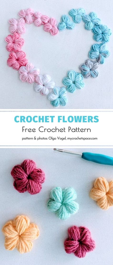 Crochet Small Patterns Free, Crochet Flower Projects Ideas, Crochet Flower Easy Step By Step, Crocette Flowers, Hair Accessories Crochet Pattern Free, Crochet Flowers Free Pattern Appliques, Crochet Flowers Free Pattern Simple, Crochet Pattern For Flowers, Crochet Flower Beginner