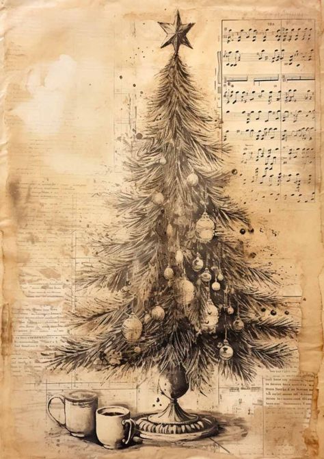 Vintage Christmas Paper Free Printable, Free Printable Vintage Photos, Free Christmas Paper Printables, A Christmas Carol Illustration, Vintage Christmas Tree Images, Free Printable Vintage Christmas Images, Vintage Decopauge, Vintage Christmas Images Printables Free, Free Vintage Christmas Printables