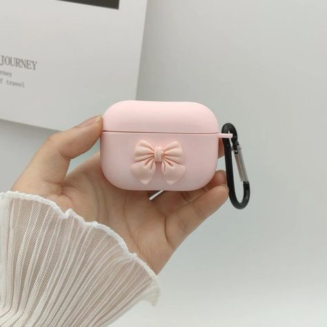 The Cutest Pink Case For Airpods Pro With A Bow And A Clip. Brand New. Color May Looks Different Due To Lighting But It’s A Very Pretty Light Pink Cute Airpods Case Aesthetic, Coquette Rooms, Coquette Airpod Case, Pretty Airpod Case, Pink Heart Airpods, Hanukkah Presents, Bow Airpod Case, Airpod Pros, Light Pink Airpods Case