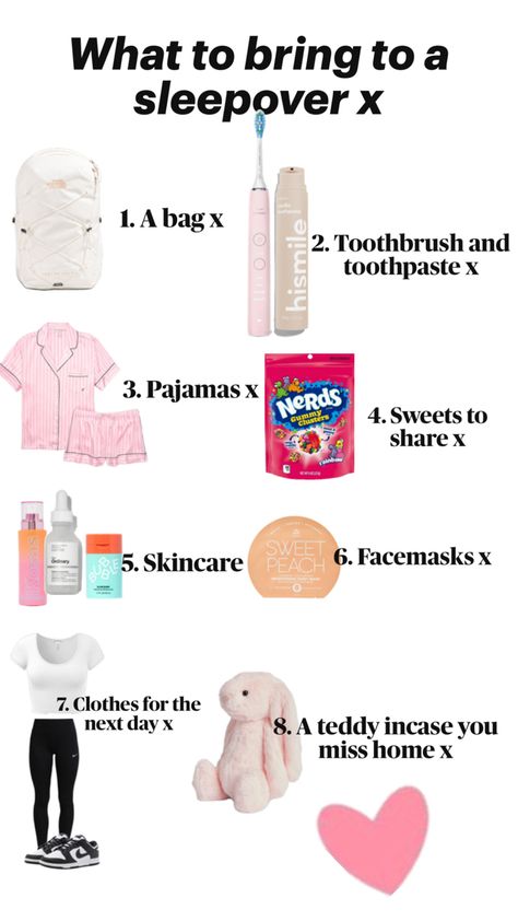 sleepover x Sleepover Packing List, Trip Essentials Packing Lists, Teen Sleepover Ideas, Sleepover Essentials, Teen Sleepover, Sleepover List, Sleepover Things, Fun Sleepover Ideas, Sleepover Things To Do