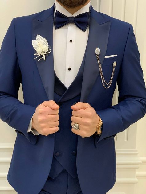 Shawl Lapel Tuxedo, Blue Groom, Shawl Collar Tuxedo, Navy Blue Tuxedos, Tuxedo Colors, Navy Tuxedos, Shoe Care Kit, Blue Tuxedos, Blue Shawl