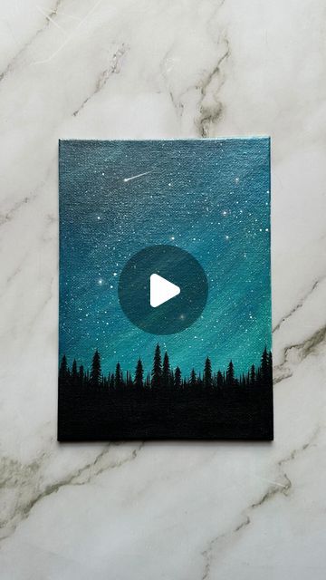 Artsy Esme ♡ on Instagram: "glistening forest night sky 🌲🌌✨ #art #painting #forest #artreels #reels" Painting Night Sky, Night Sky Art, Painting Forest, Painting Night, Sky Art Painting, Forest Night, Night Painting, Sky Art, Night Sky