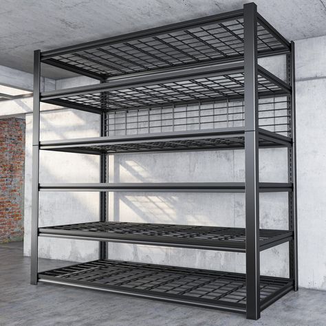 Shelf Industrial, Gondola Shelving, Shelves Metal, Metal Storage Shelves, Garage Shelves, Heavy Duty Shelving, Garage Storage Shelves, Metal Shelving, Wire Shelving Units