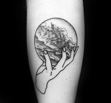 Hand Holding Crystal Ball, Hand Holding Crystal, Crystal Ball Tattoo, Labyrinth Tattoo, Storm Tattoo, Tatuagem Masculina Pequena, Ball Tattoo, Native Tattoos, Saved Tattoo