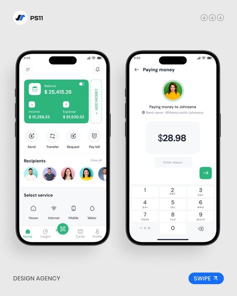 hello, folks! hope everyone is doing well. this is my Online Mobile Payment App, hope you like it. feel free write your comments below 🤟 __ We are design agency focusing on UI/UX design, web design, product design, branding and logo design✌️ __ Let’s discuss your project : 📧 ps11agency@gmail.com #ui #online #payment #mobile #app #appdesign #creative #trend #visual #webdesign #logo #designprocess #figma #prototype #userinterface #userexperience #app #ux #layout #education #virtual #ps11 #age... Payment App Ui Design, Figma Prototype, Mobile Payment, Mobile Payments, App Ui Design, App Ui, Design Web, Design Product, Ui Ux Design